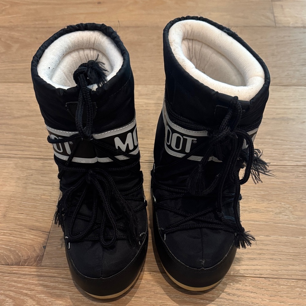 Moon Boot Black and White Winter Boots